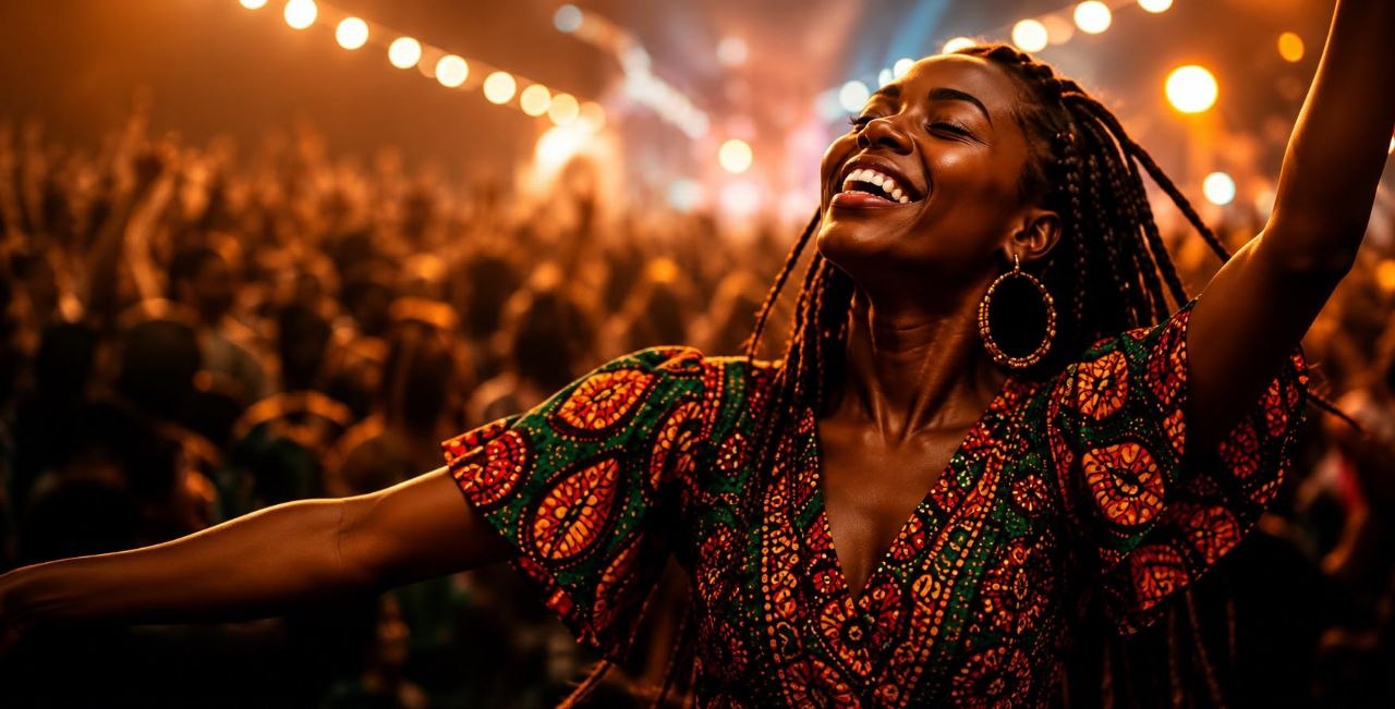 Festival goer dancing